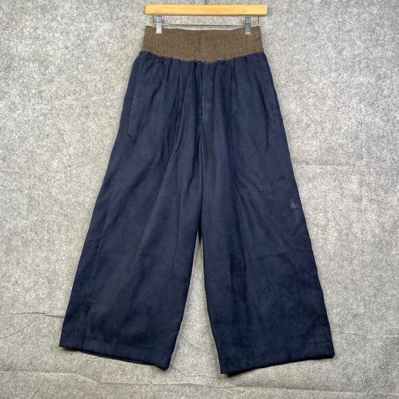 Yantor Pants Womens Small Jersey Wide Leg Pants Faux Suede  Career Office - Picture 1 of 13